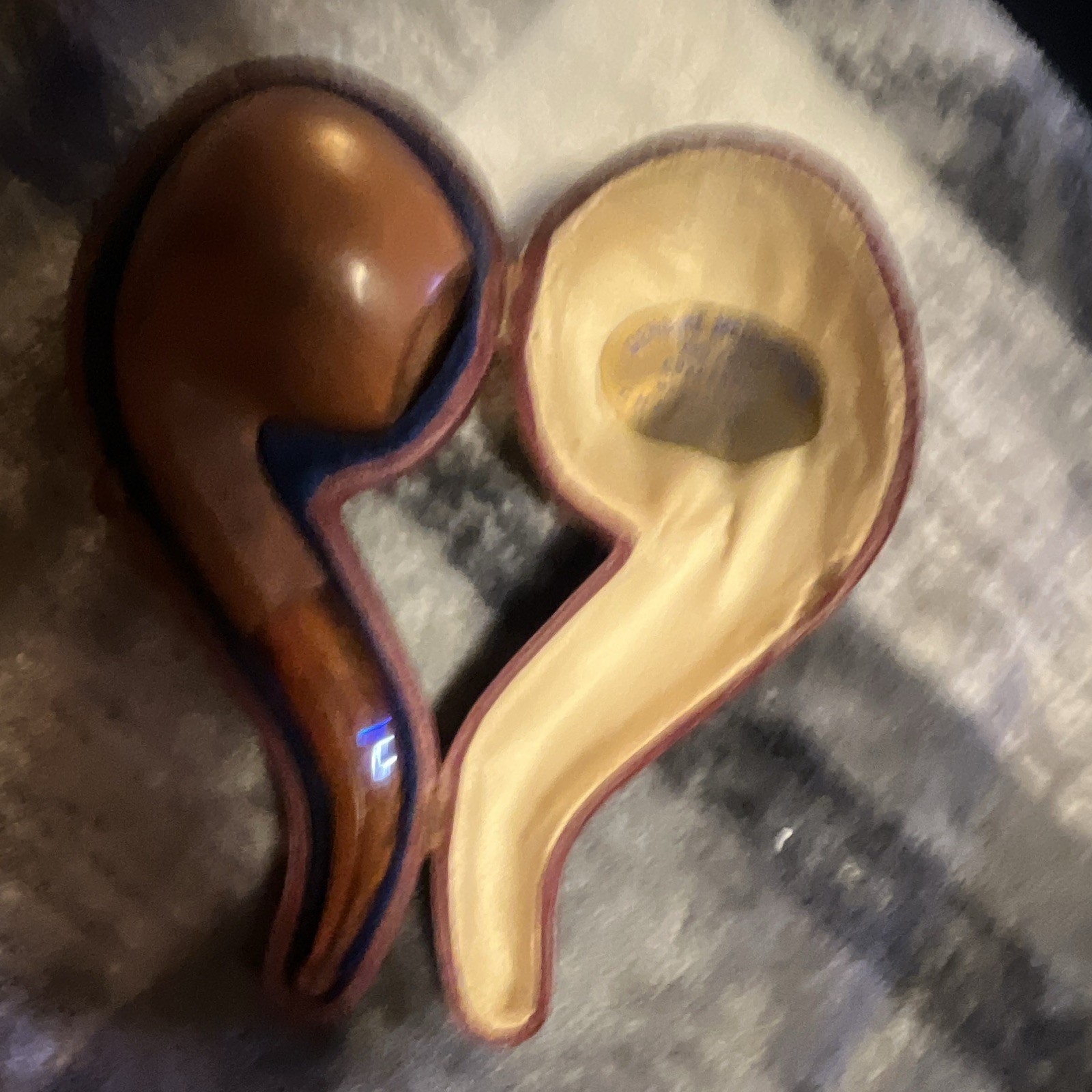 large bent with genuine amber, genuine meerschaum, original fitted case large bent with genuine amber, genuine meerschaum, original fitted case