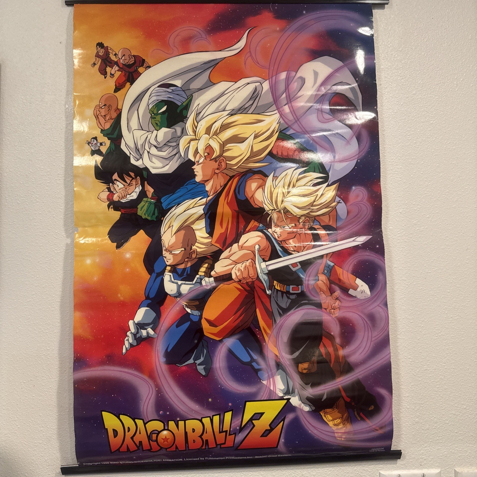 Title: Vintage 1998 Dragon Ball Z Wall Scroll 34x22 IM40004 Toei Animation Taiwn