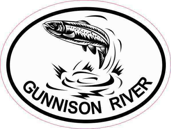 4x3 Oval Trout Gunnison River Sticker Luggage Car Cup Colorado Fishing Stickers