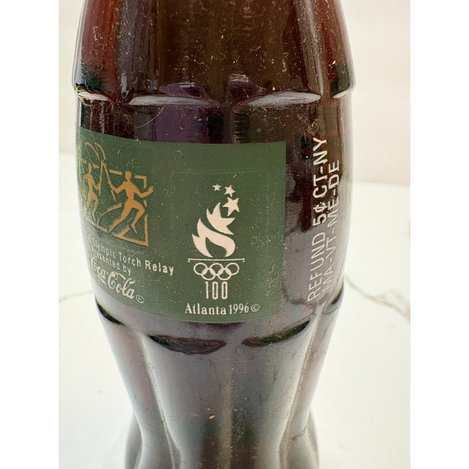 Vintage 1996 Atlanta Olympic Torch Relay Coca-Cola Classic 8oz Glass Bottle Full Vintage 1996 Atlanta Olympic Torch Relay Coca-Cola Classic 8oz Glass Bottle Full