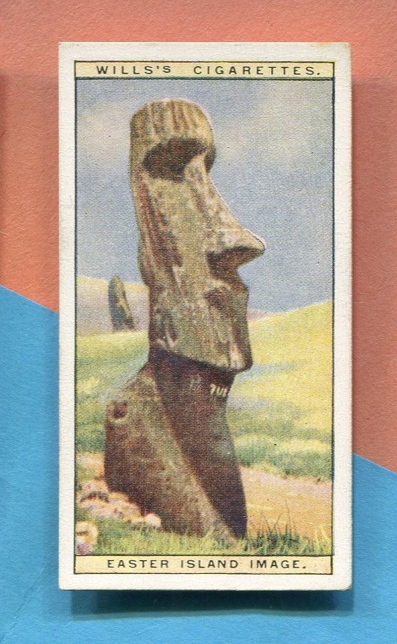 1926 W.D. & H.O. WILLS WONDERS OF THE PAST TOBACCO CARD #14 EASTER ISLAND IMAGE 1926 W.D. & H.O. WILLS WONDERS OF THE PAST TOBACCO CARD #14 EASTER ISLAND IMAGE