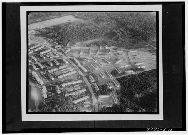 Greenbelt Maryland MD Aerial View 1941 Fall New Deal Housing Development
