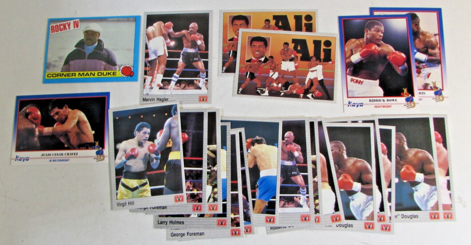 Lot of  22 Boxing Cards 1991 AW Sports Cards Leonard Duran Douglas Spinks Hagler