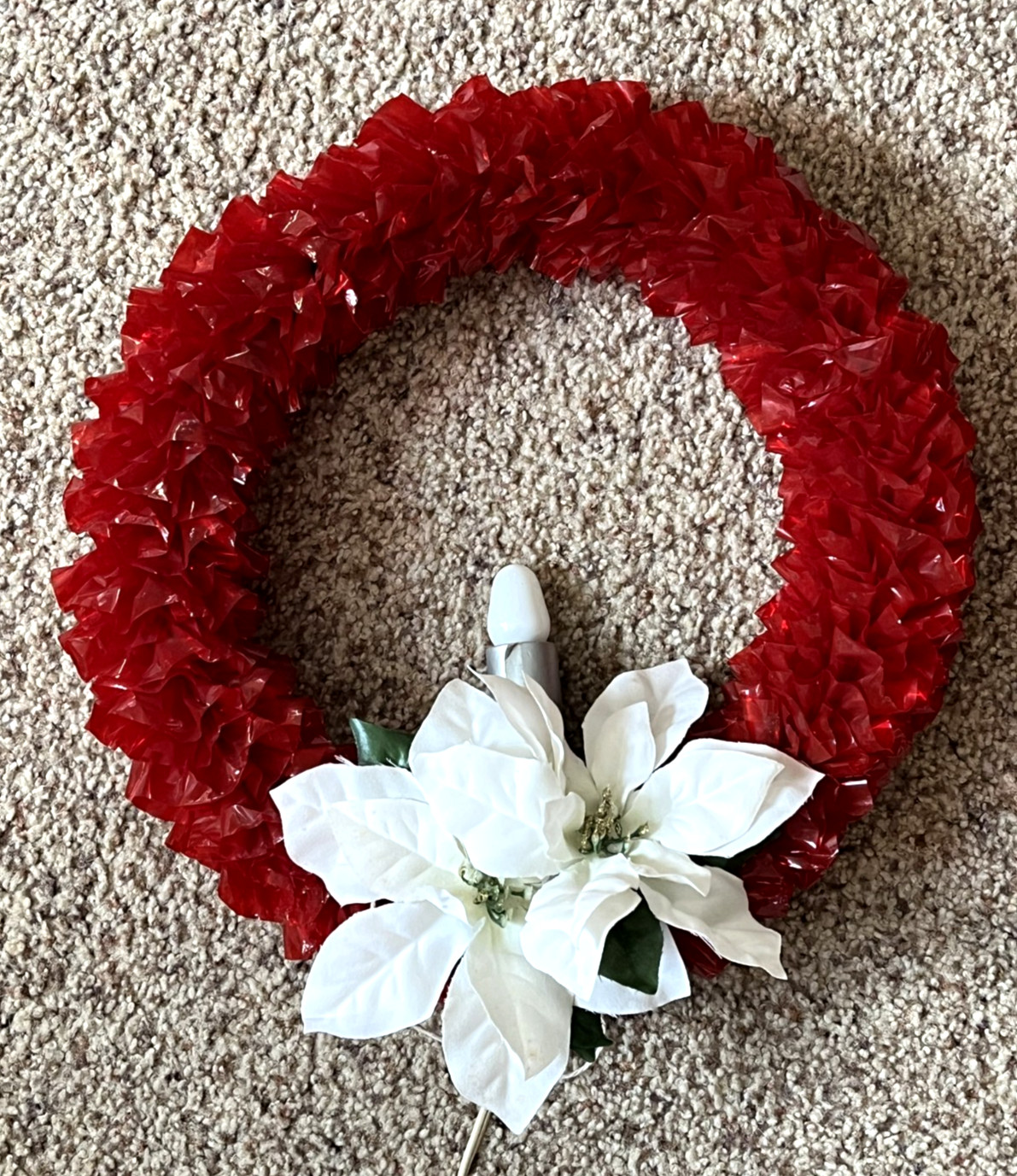 Vintage 1950\'s-60s Gemlites Vinyl Lighted Christmas Wreath w Original Box Works