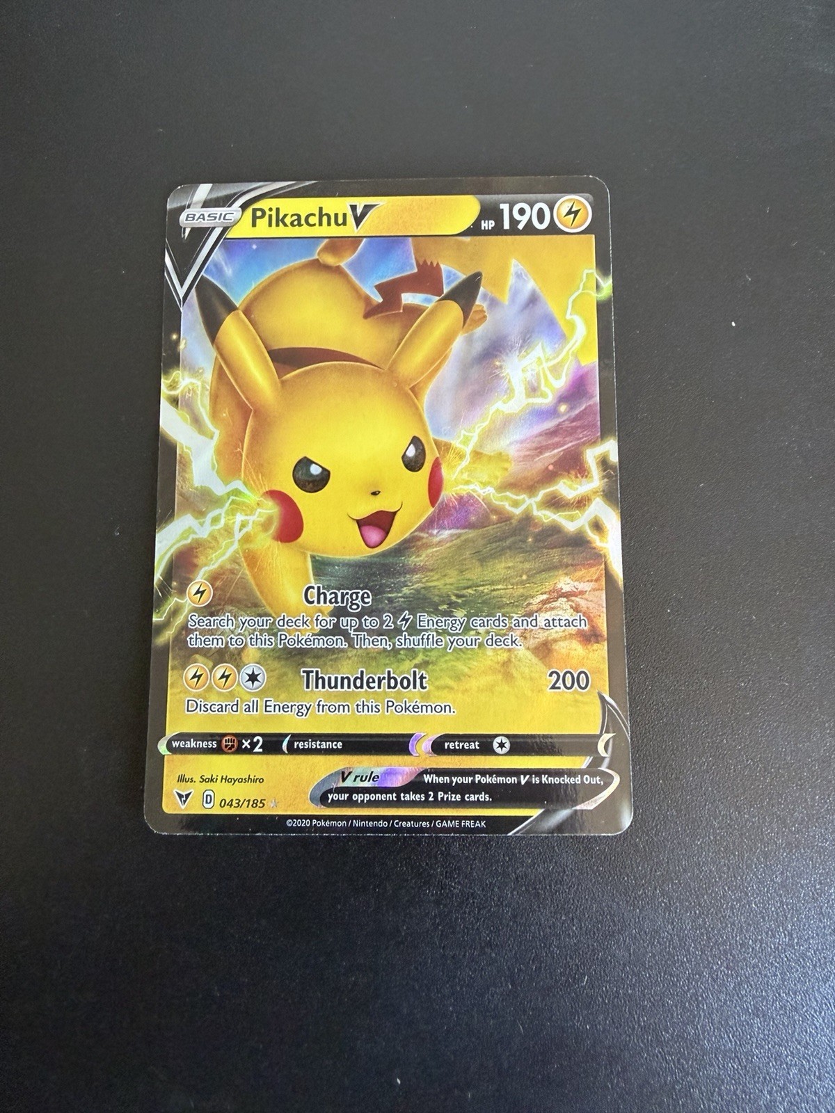 Pokemon TCG Pikachu V Vivid Voltage 043/185 Holo Near Mint Pokemon TCG Pikachu V Vivid Voltage 043/185 Holo Near Mint