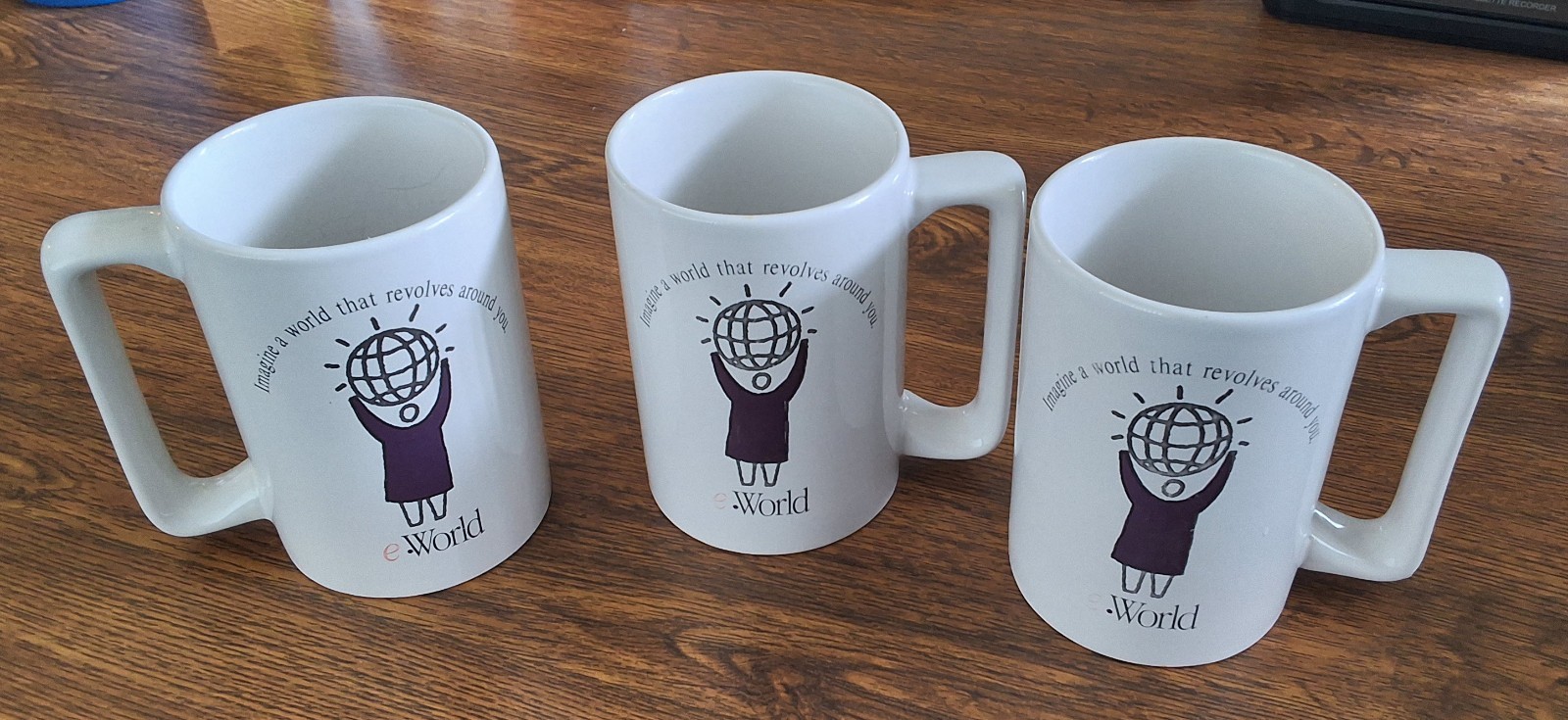 3 Apple eWorld Coffee Mugs - Very Rare 3 Apple eWorld Coffee Mugs - Very Rare
