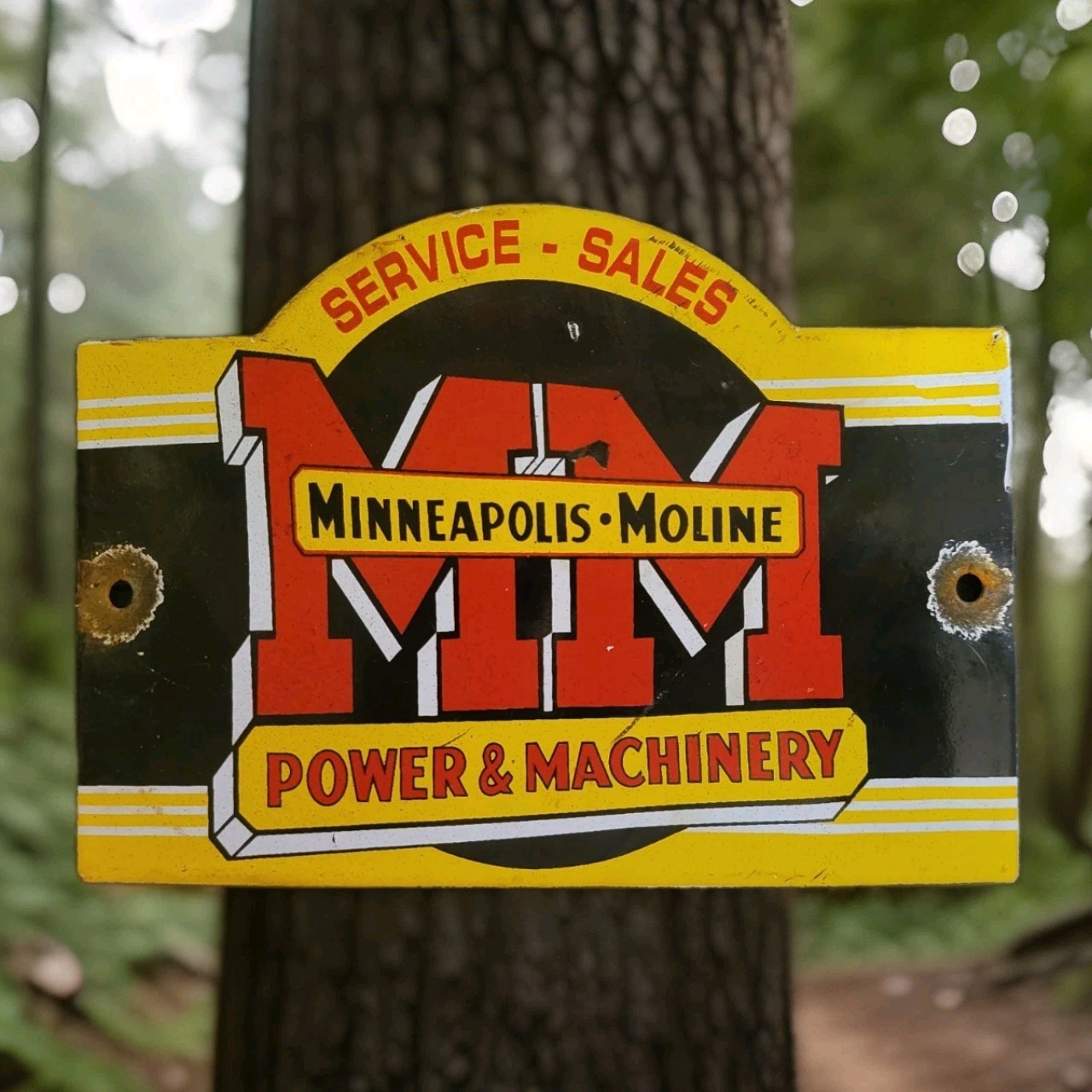 Vintage Minneapolis Moline Porcelain Sign Modern Machinery Tractors John Deere Vintage Minneapolis Moline Porcelain Sign Modern Machinery Tractors John Deere