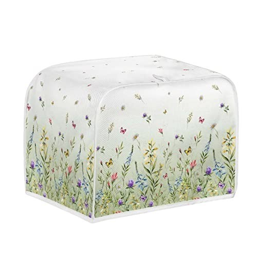 Elegant Green Floral Toaster Cover - Fits Most 2 Slice Toasters, Dust-Proof