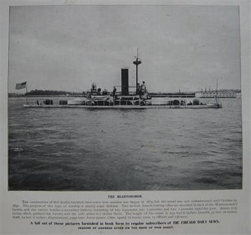 1898 Chicago Daily News Handbill USS MIANTONOMOH Photo