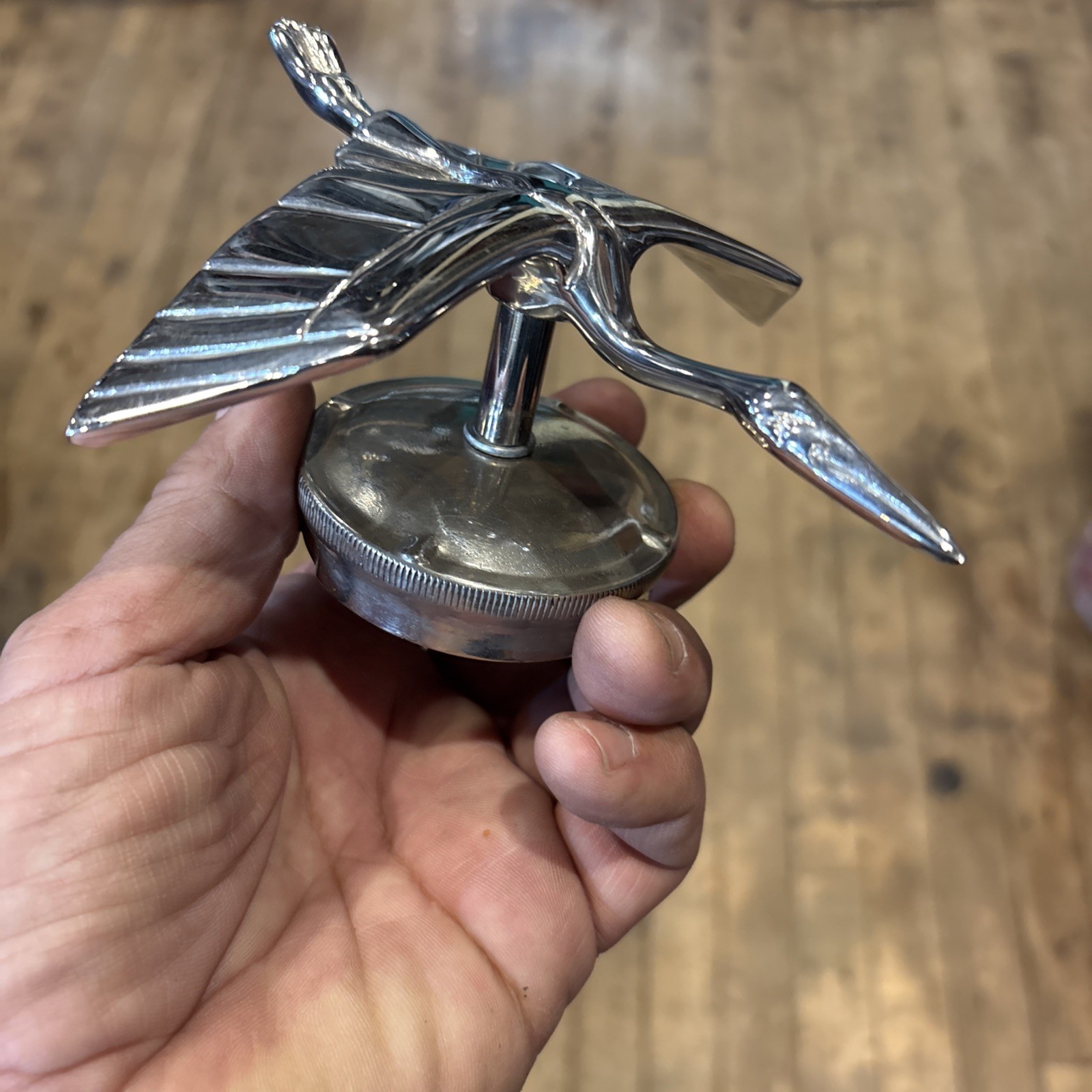 Vintage Hood Ornament Classic Car Antique Flying Crane Wolverhampton England Vintage Hood Ornament Classic Car Antique Flying Crane Wolverhampton England