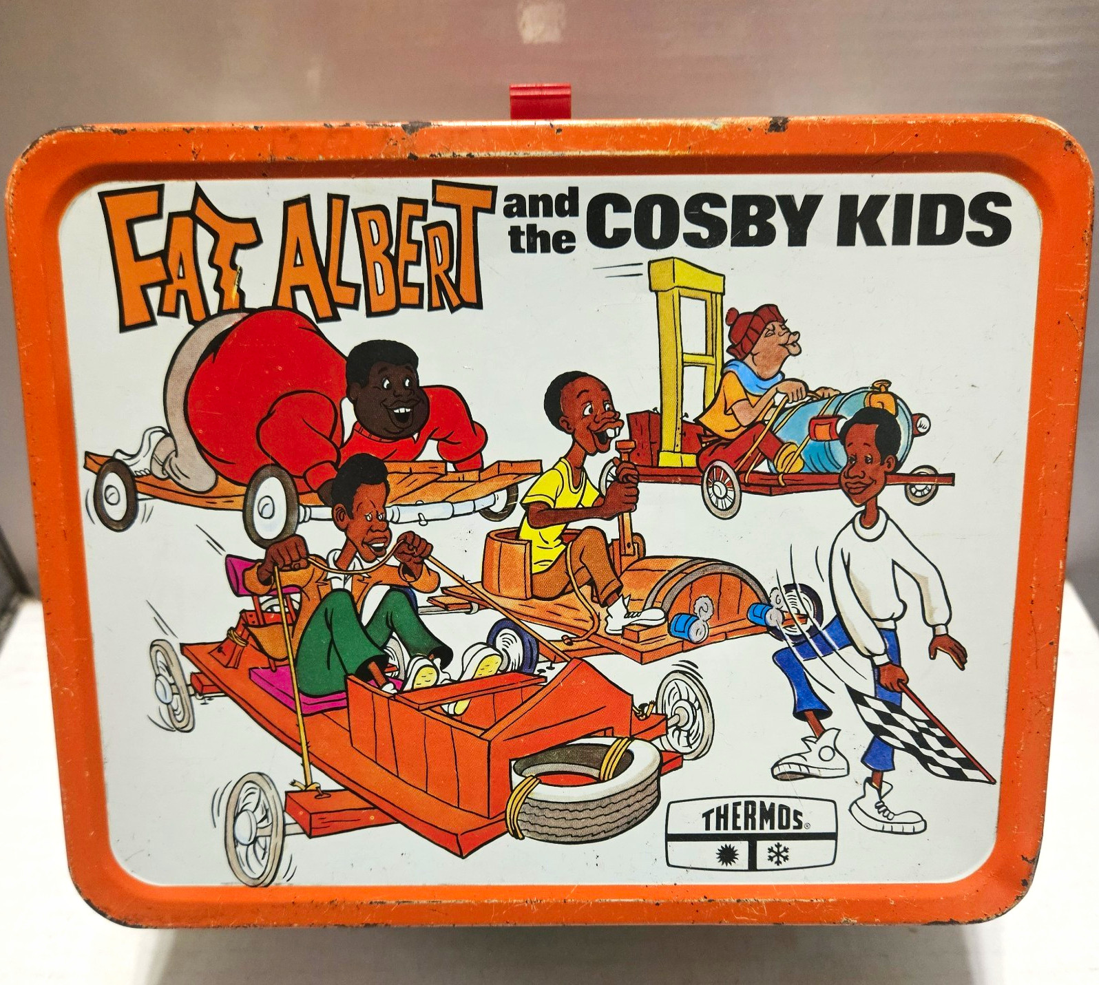 Fat Albert and the Cosby Kids Metal Lunchbox with Thermos Bottle 1973 Fat Albert and the Cosby Kids Metal Lunchbox with Thermos Bottle 1973