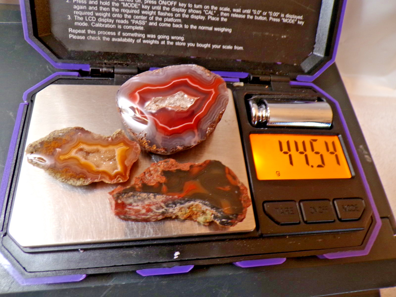 3 Condor Agate Polished Half Nodules - 44.54 grams 3 Condor Agate Polished Half Nodules - 44.54 grams