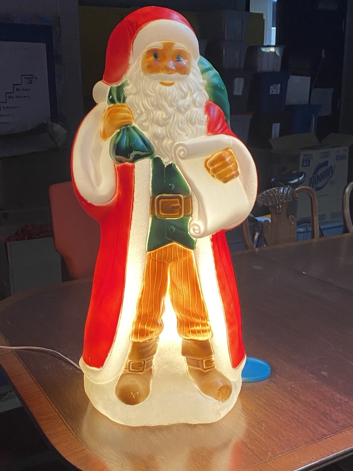 HTF ~ Vtg Blow Mold Santa Claus w/Naughty Nice List 33” General Foam EUC HTF ~ Vtg Blow Mold Santa Claus w/Naughty Nice List 33” General Foam EUC