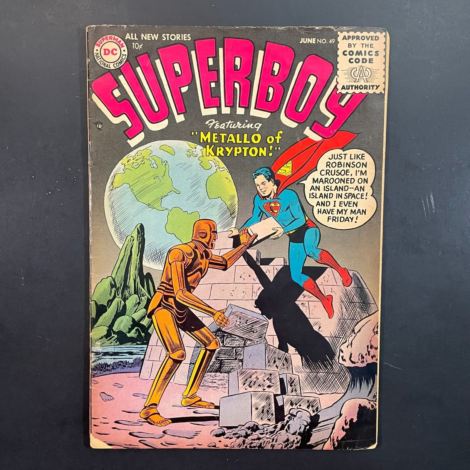 Superboy 49 1st Metallo EARLY Silver Age DC 1956 Curt Swan cover comic book