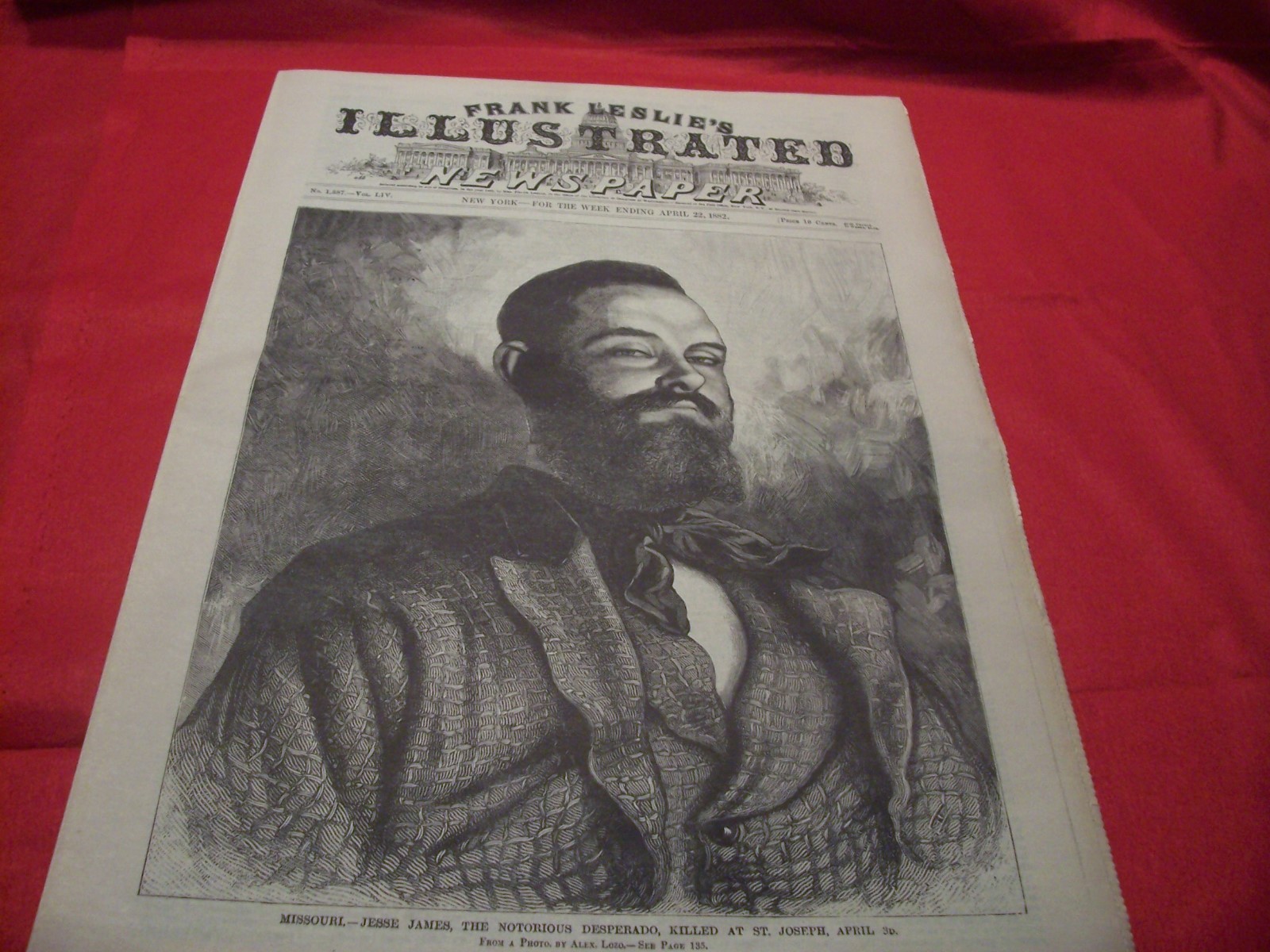 Frank Leslie's Illustrated Newspaper JESSEE JAMES KILLED AT ST.JOSEPH MISSOURI Frank Leslie's Illustrated Newspaper JESSEE JAMES KILLED AT ST.JOSEPH MISSOURI