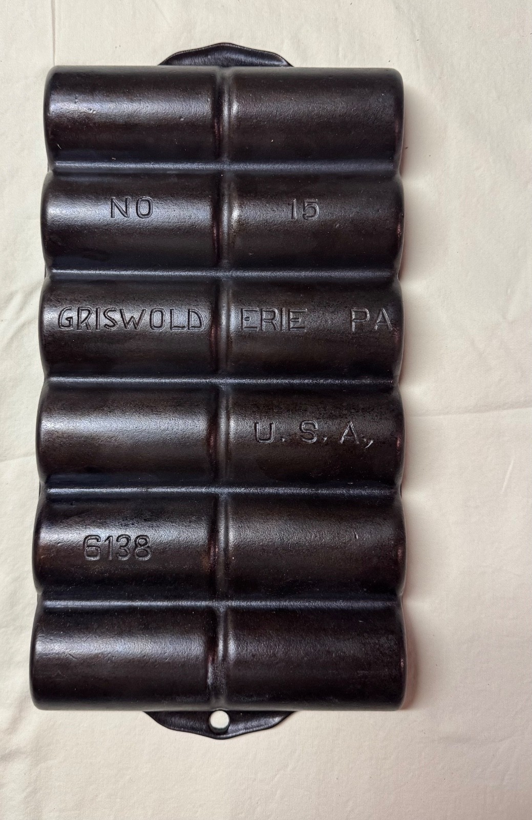 Griswold No 15 6138 Cast Iron French Roll Pan 12 Cup Erie PA USA Vintage Griswold No 15 6138 Cast Iron French Roll Pan 12 Cup Erie PA USA Vintage