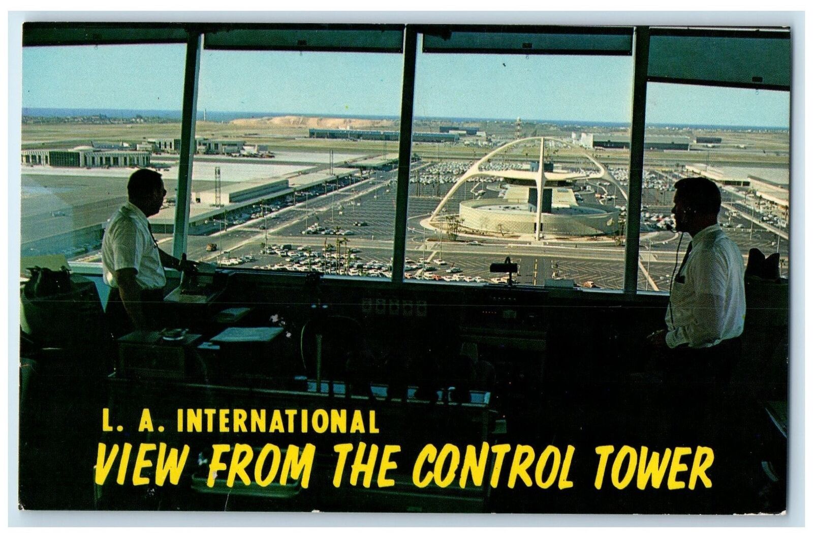 c1950 Los Angeles International Airport View From The Control Tower CA Postcard
