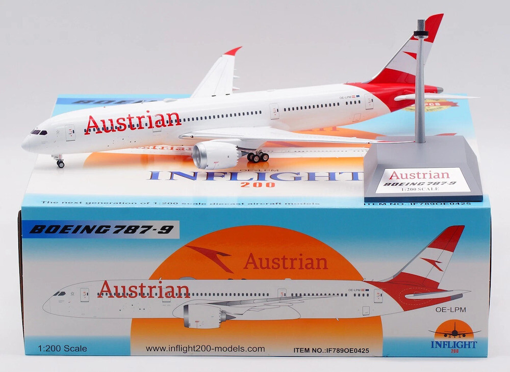 Inflight IF789OE0425 Austrian Airlines Boeing 787-900 OE-LPM Diecast 1/200 Model