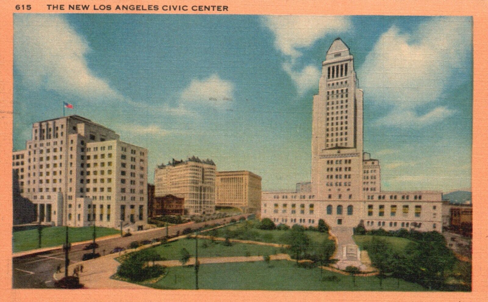 Postcard CA New Los Angeles Civic Center Posted 1952 Linen Vintage PC H2695