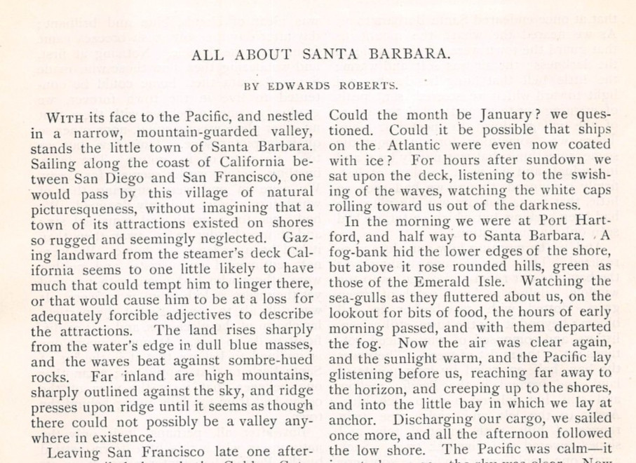 antique 1887 travelogue SANTA BARBARA CA Early Southern California Tourism antique 1887 travelogue SANTA BARBARA CA Early Southern California Tourism