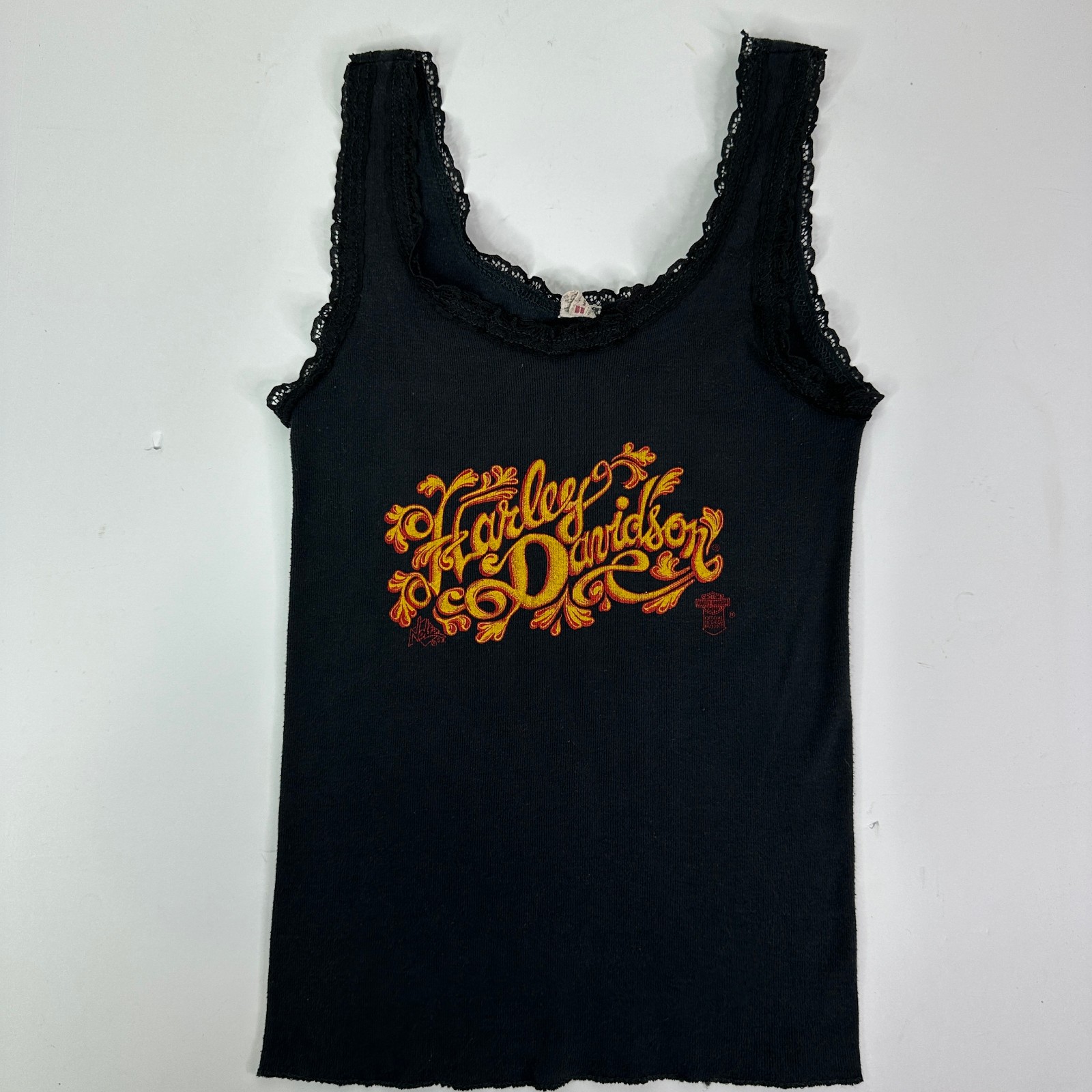 Vintage 3D Emblem Harley-Davidson Shirt Womens M Rolling Thunder NY Tank Top 80s