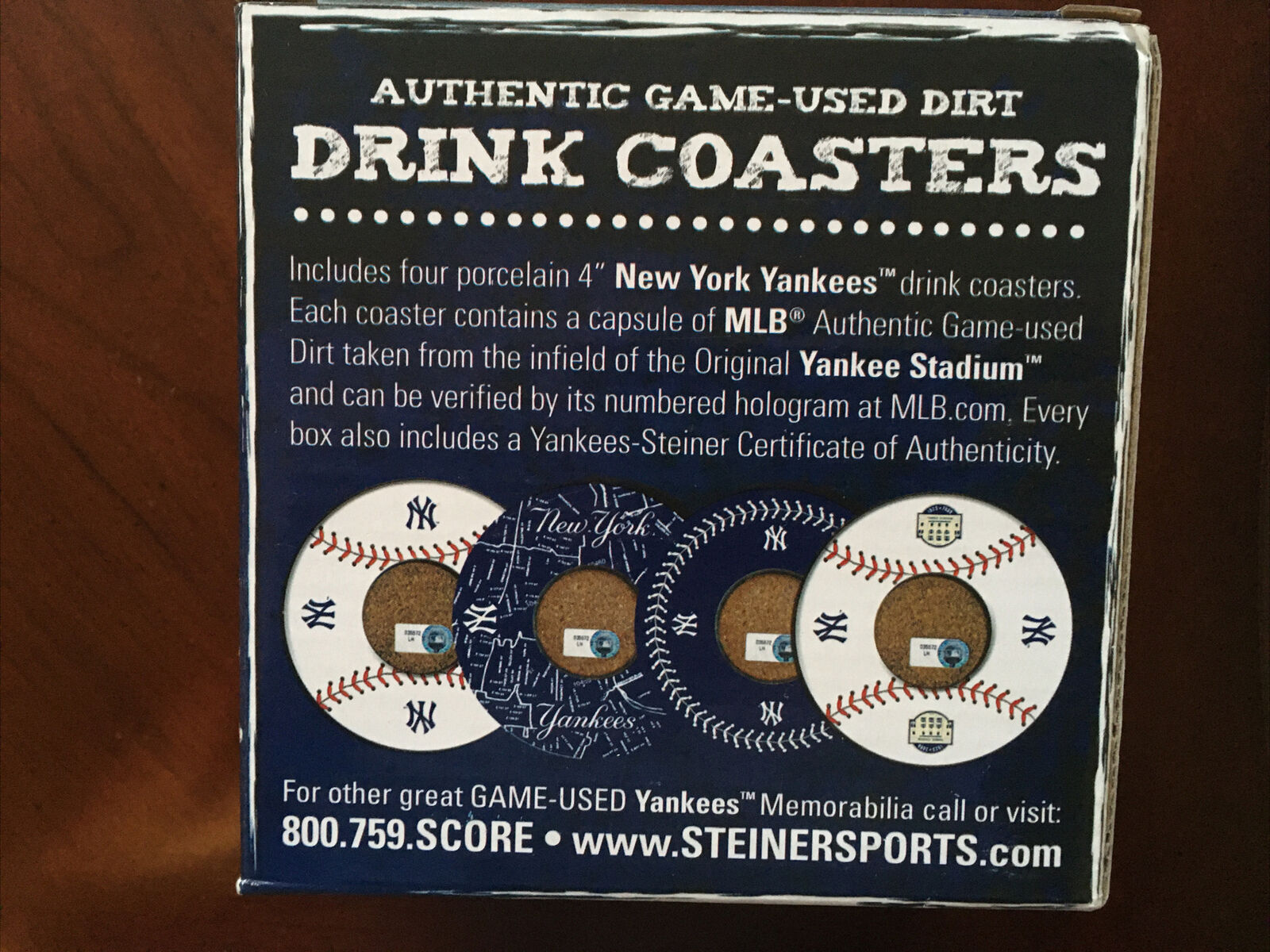 New York Yankees Authentic Game Used Dirt from Original Yankee Stadium Coasters 