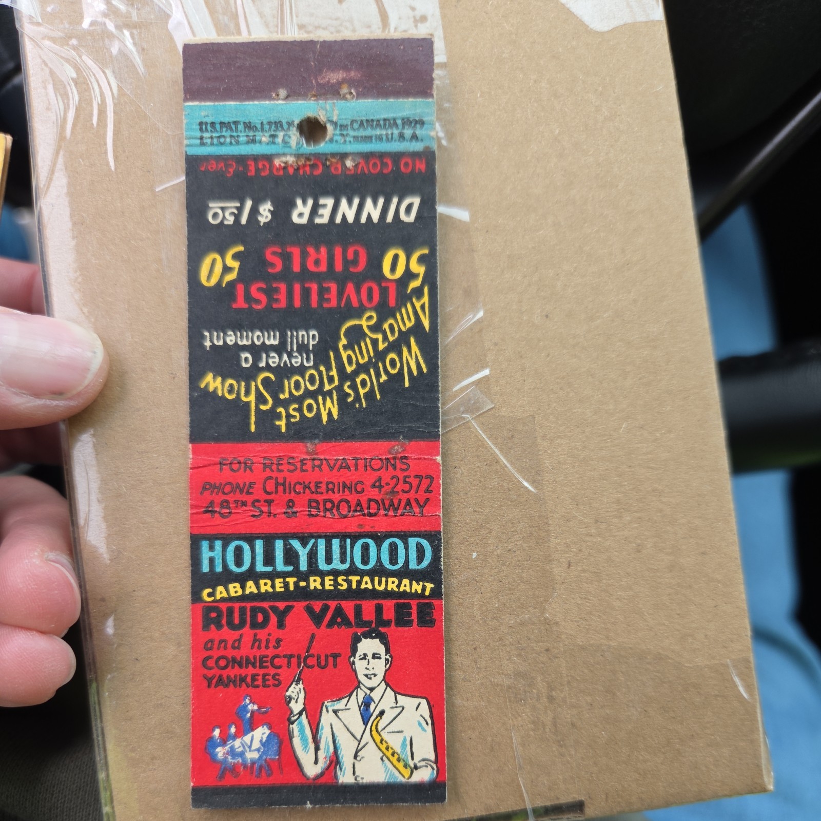 Matchbook Cover Rudy Vallee & His Connecticut Yankees Matchbook Cover Rudy Vallee & His Connecticut Yankees