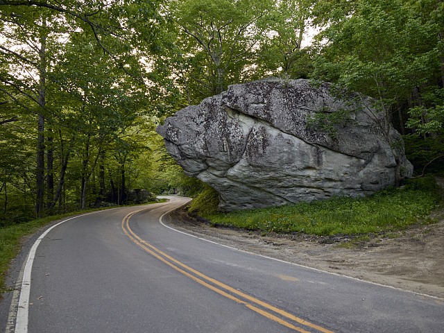 Photo:Blowing Rock North Carolina 2017 Blue Ridge Parkway Boulder Roadway