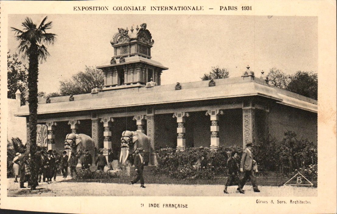 Paris - French India Pavilion, 1931 Colonial Expo - Antique Postcard - 1931 Paris - French India Pavilion, 1931 Colonial Expo - Antique Postcard - 1931