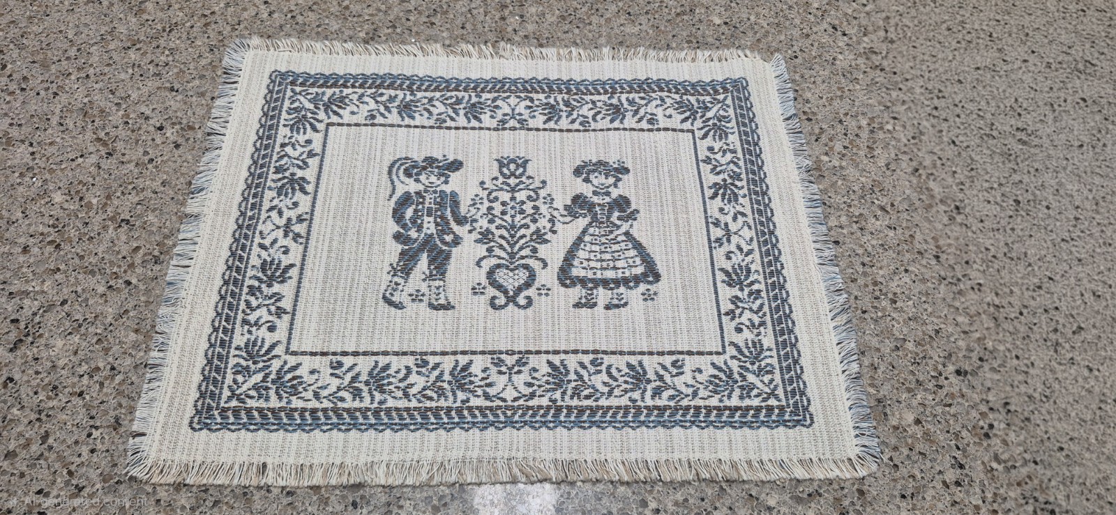 ​Vintage 1984 Austrian Folk Art Woven Sampler 70% Cotton 30% Linen 14\