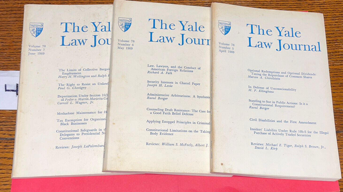 The Yale Law Journal Volume 78 Number 5,6,7 April 1969