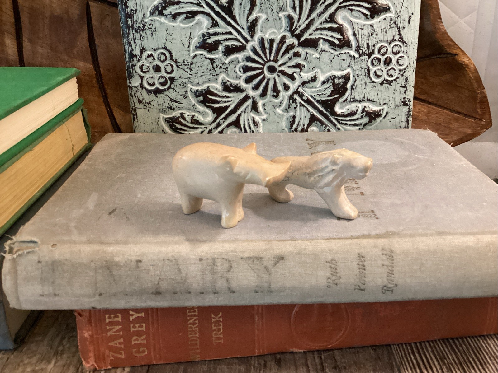 Soapstone Mini Figurines Lion Hippo Kenya African  House Hippo
