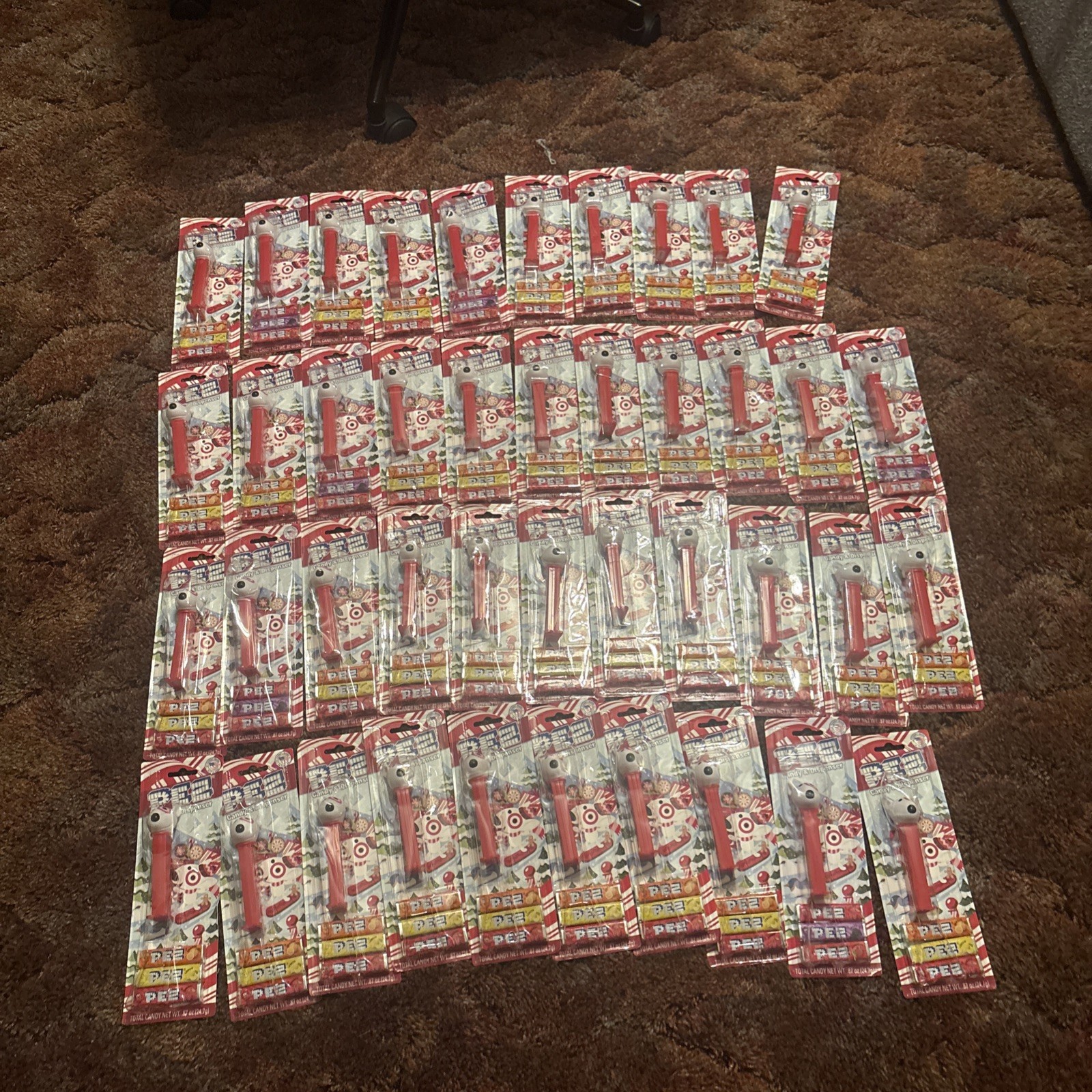 Lot Of 42 Brand New Target Dog Bullseye Pez Dispensers Christmas Winter Edition 