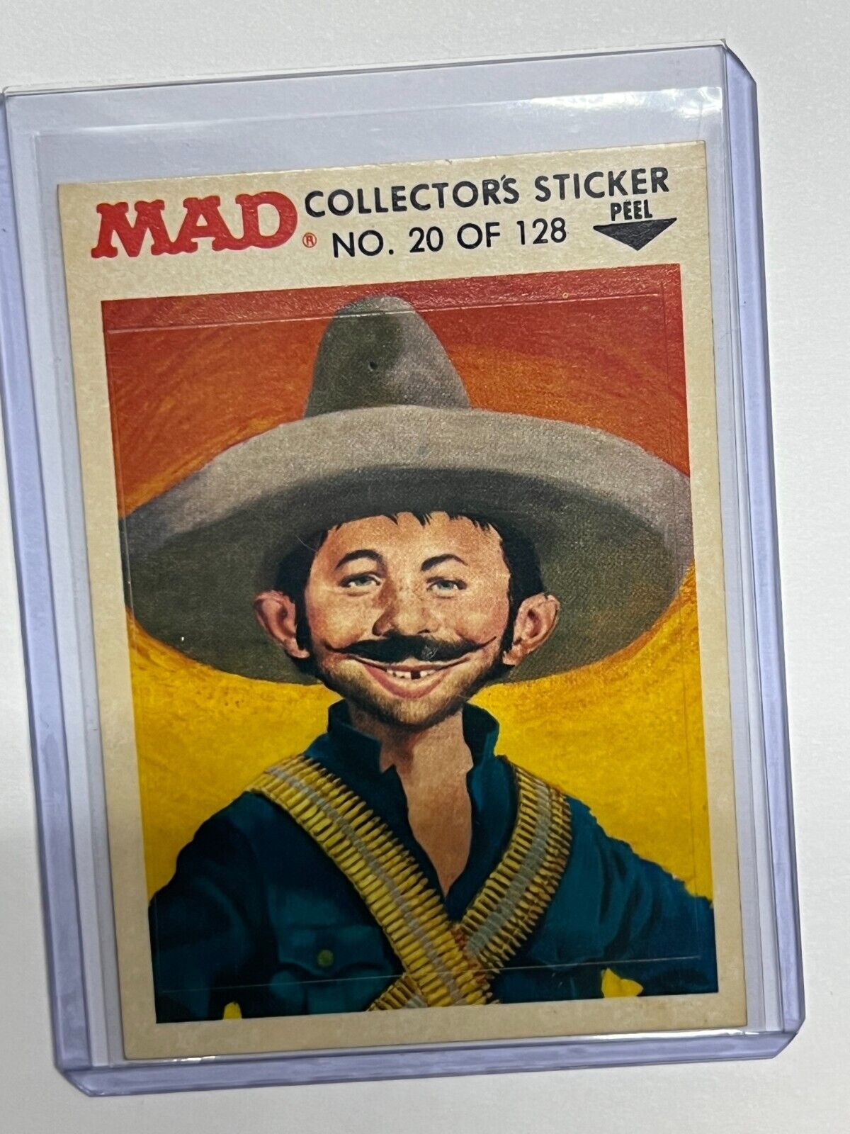 1983 Fleer Mad Stickers Trouble Sticker Alfred E Newman as Pancho Villa #20