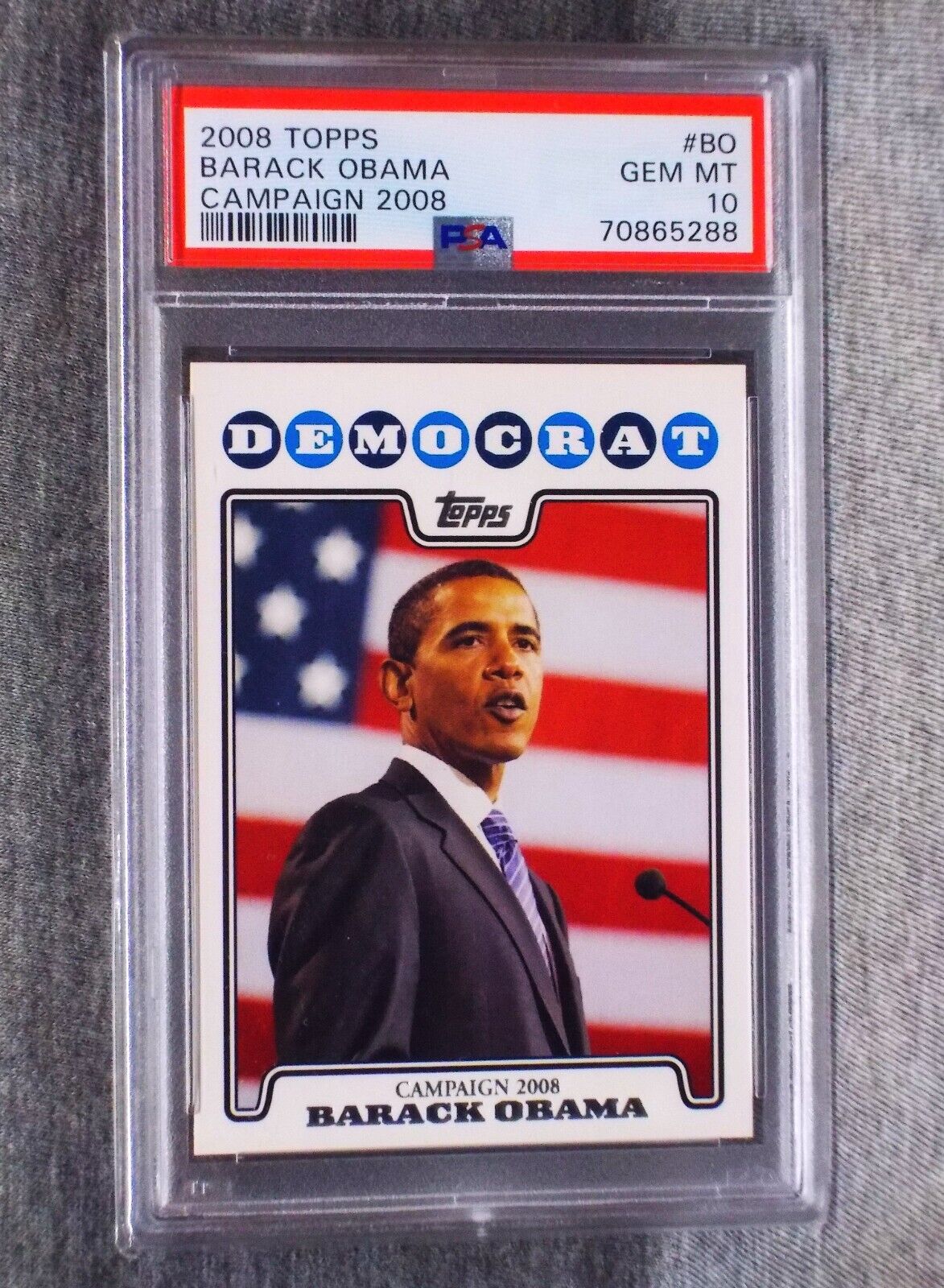 Barack Obama RC 2008 Topps Campaign Democrat ROOKIE  🔥 PSA GEM MINT 10 low pop