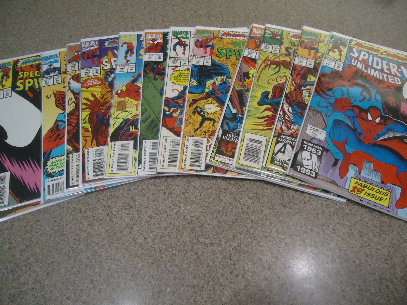 MAXIMUM CARNAGE COMPLETE SERIES 1-4 HIGH GRADE WHITE PAGES MAXIMUM CARNAGE COMPLETE SERIES 1-4 HIGH GRADE WHITE PAGES