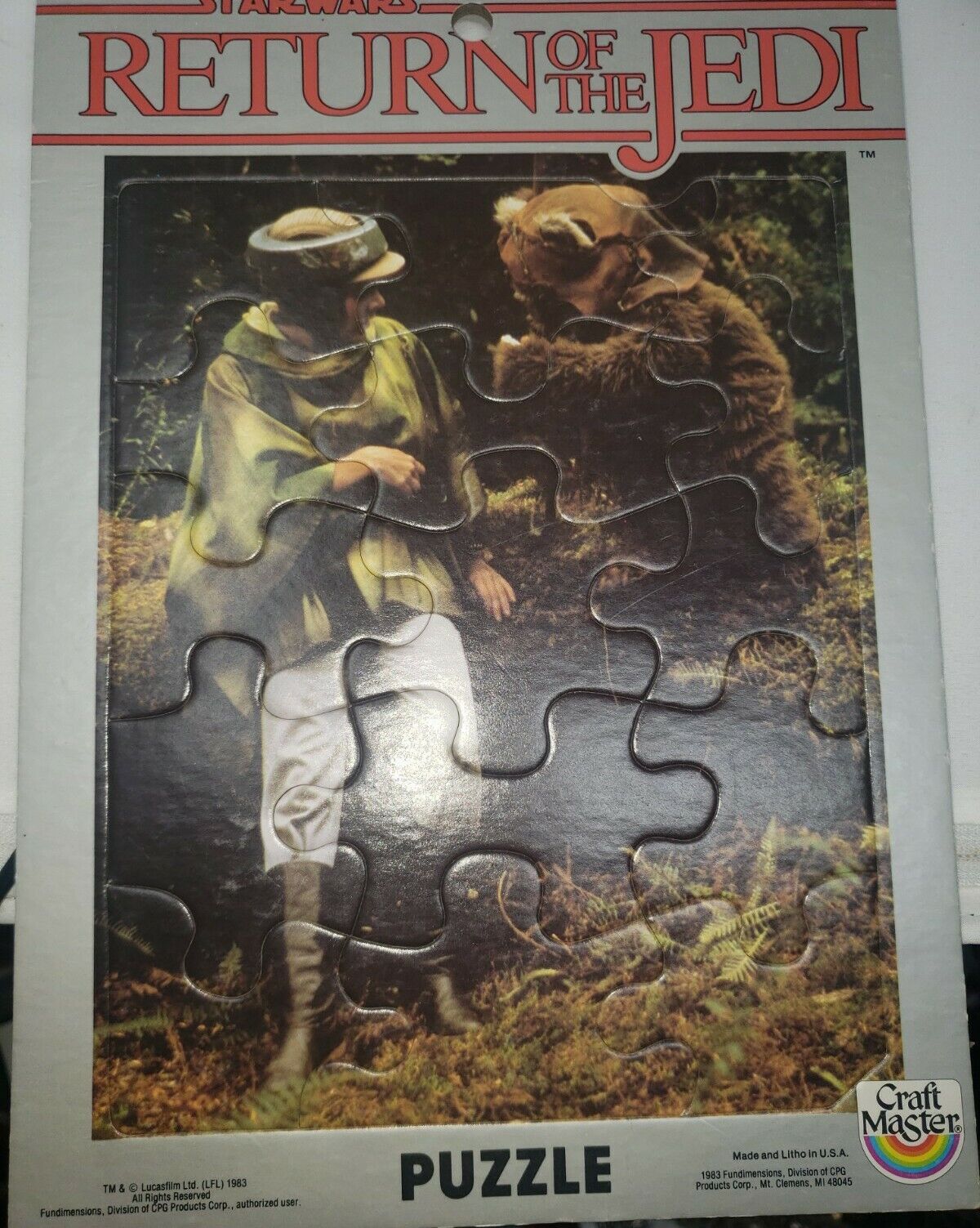 Star Wars Return Of The Jedi Puzzle 15 Piece Craft Master 1983 No 33890 Complete