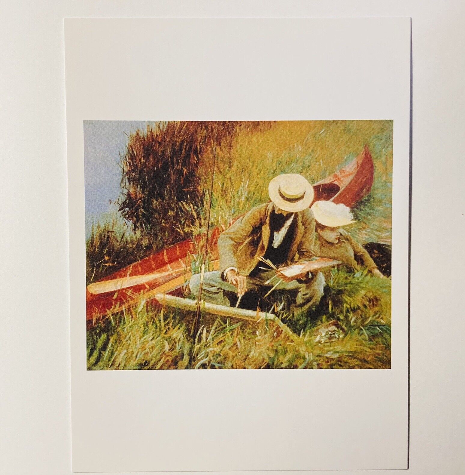 1998 Phaidon Press Postcard “Paul Helleu Sketching With Wife” John Sargent P2