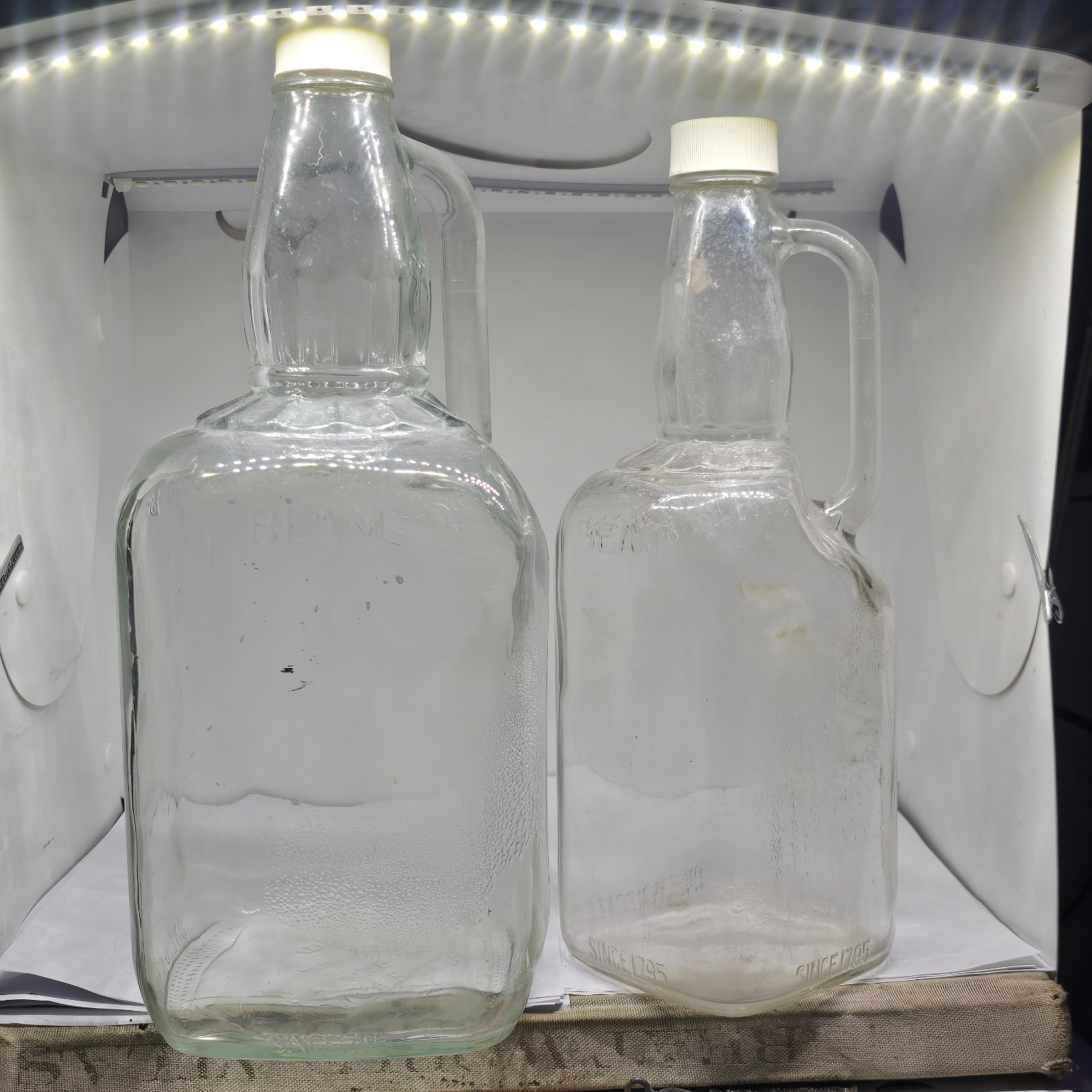 RARE Vintage One Half Gallon and 1 Full Gallon Jim Beam Empty Bottles RARE Vintage One Half Gallon and 1 Full Gallon Jim Beam Empty Bottles