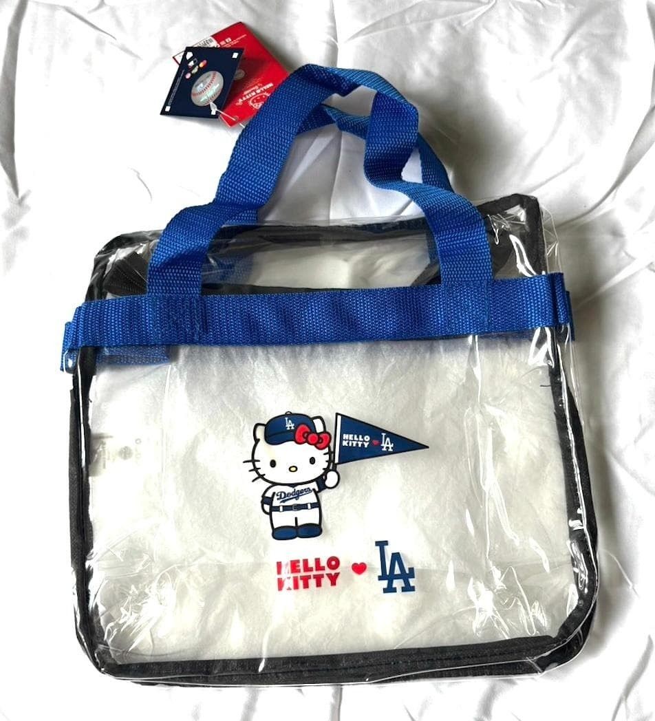 MLB Dodgers x Hello Kitty Clear Tote Bag LA Dodgers Collaboration MLB Dodgers x Hello Kitty Clear Tote Bag LA Dodgers Collaboration