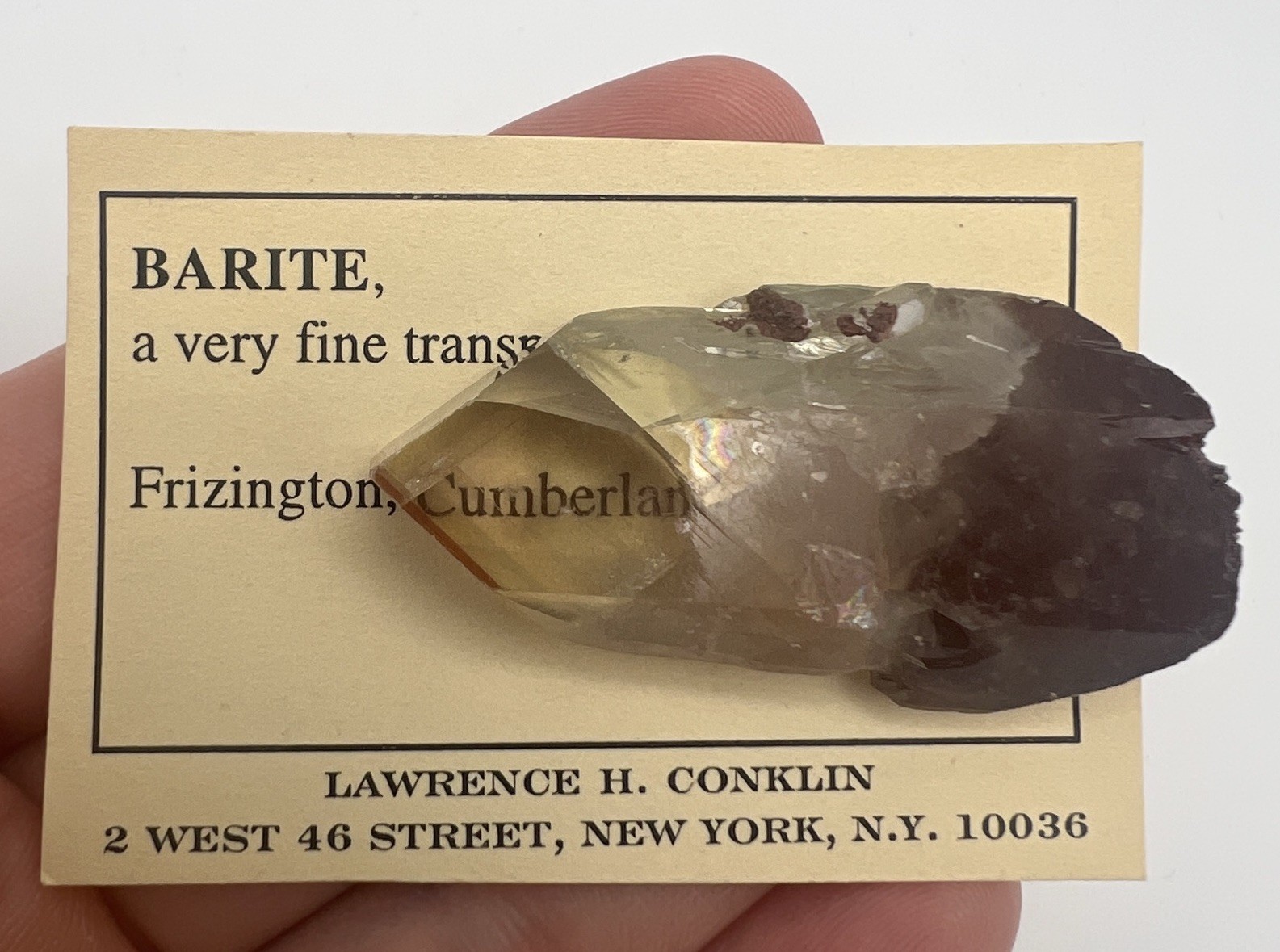 Fine, Transparent Barite, Frizington, Cumberland, England Ex Conklin