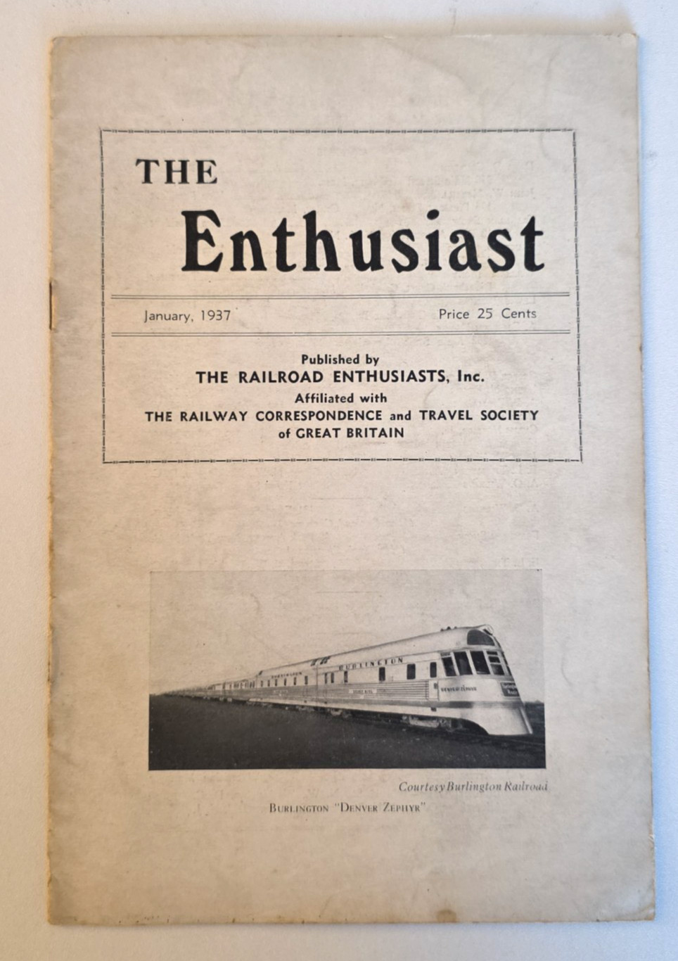 1937 The Enthusiast Railroad Magazine January Burlington Denver Zephyr