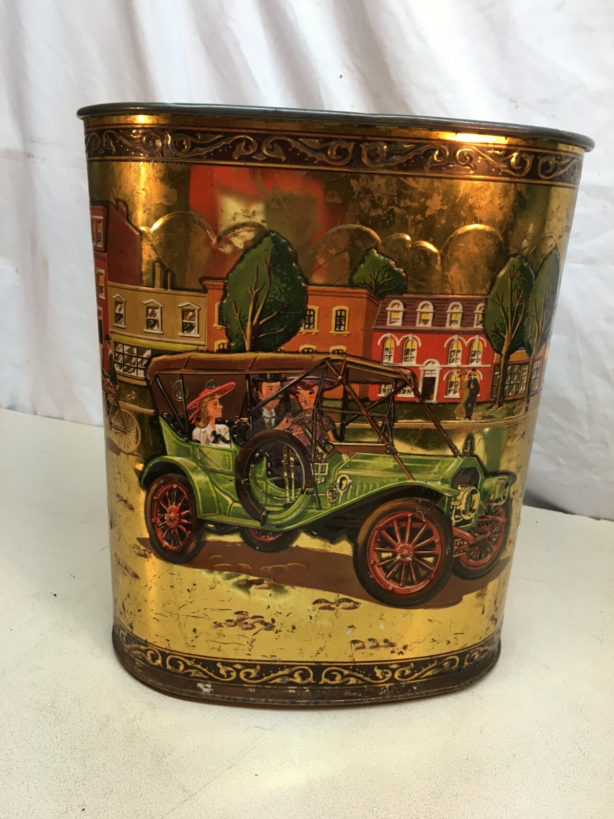 Vintage Weibro Corp Trash Can Model T Roadster Dodge Chevy Ford Cars Vintage Weibro Corp Trash Can Model T Roadster Dodge Chevy Ford Cars