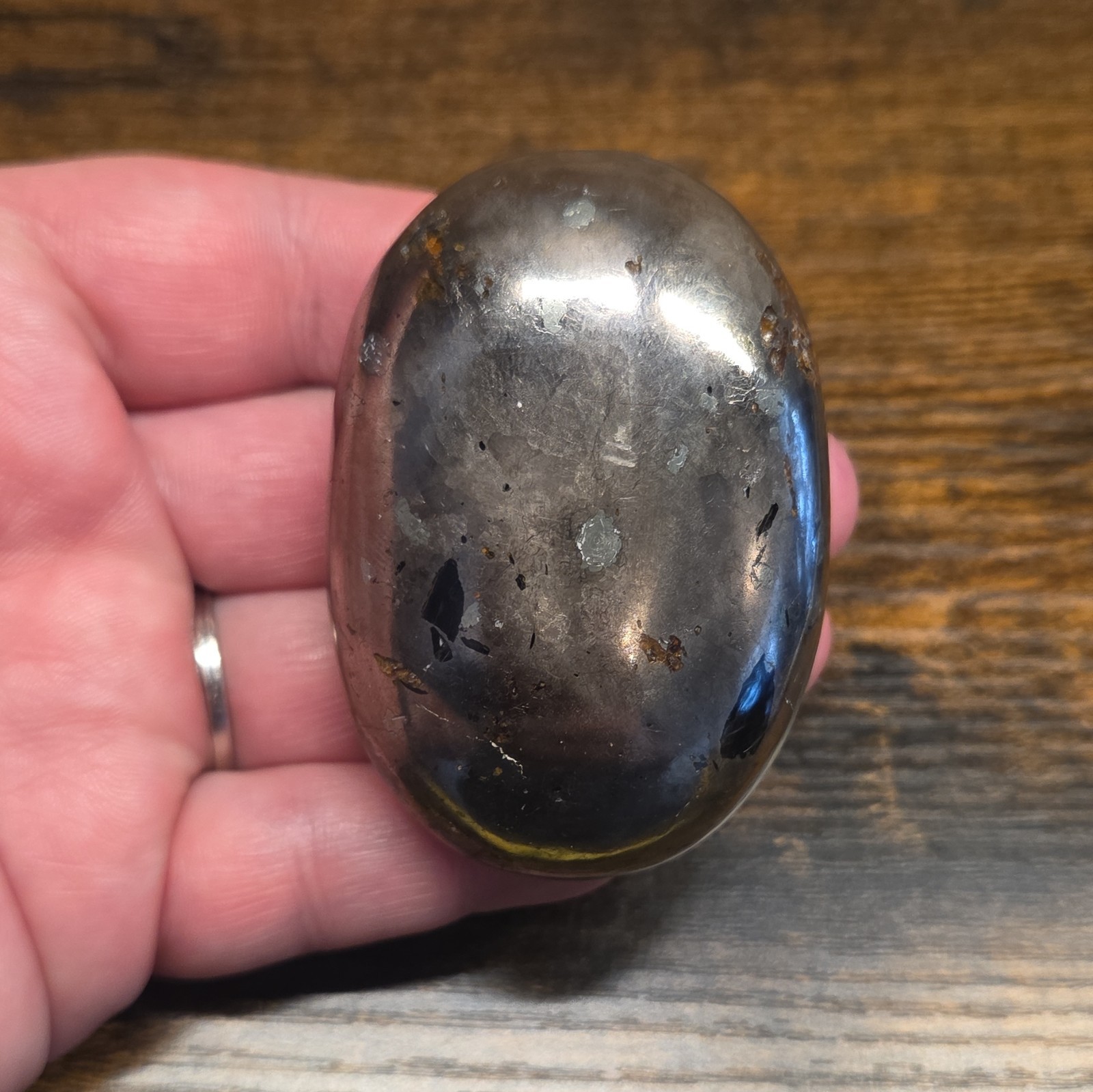 Lions Gate Quartz Polished Palmstone, Rare Find, 197g, L#22 Lions Gate Quartz Polished Palmstone, Rare Find, 197g, L#22
