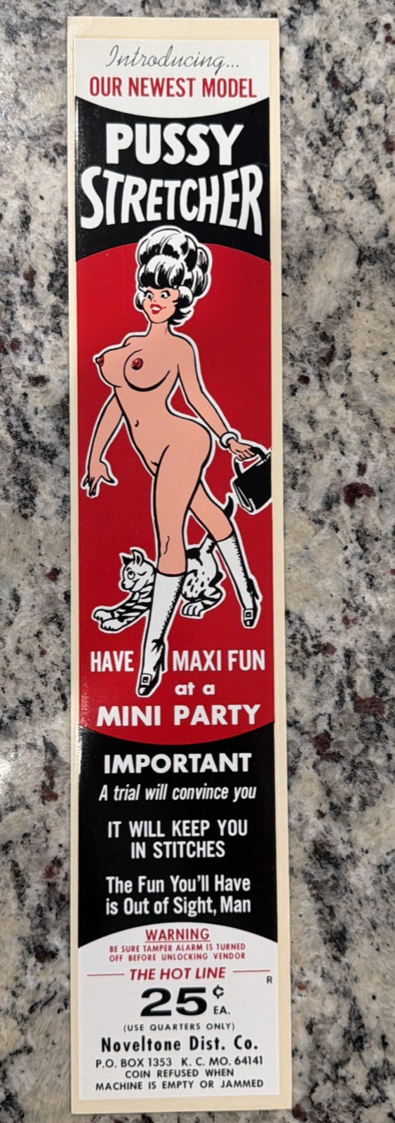 Vintage Original 1960's Condom Machine Decal, Unused, Decal B Vintage Original 1960's Condom Machine Decal, Unused, Decal B