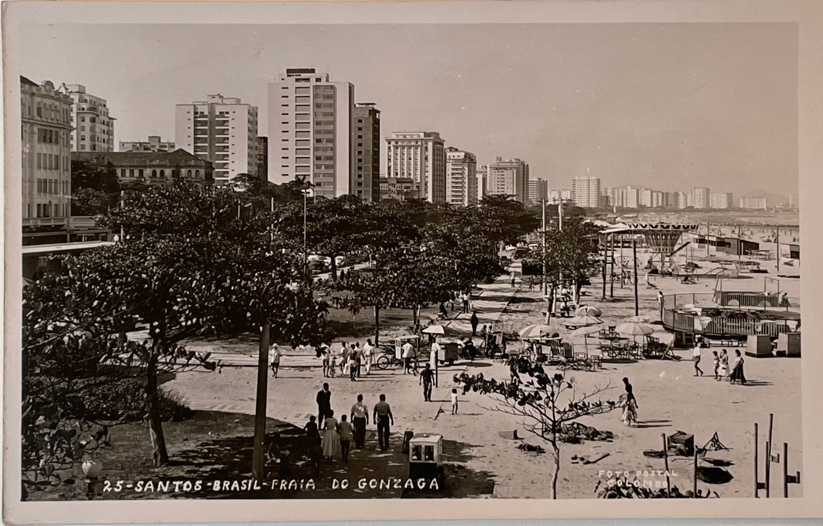 RPPC BRAZIL - Santos - Praia Do Gonzaga - Photo Postcard 