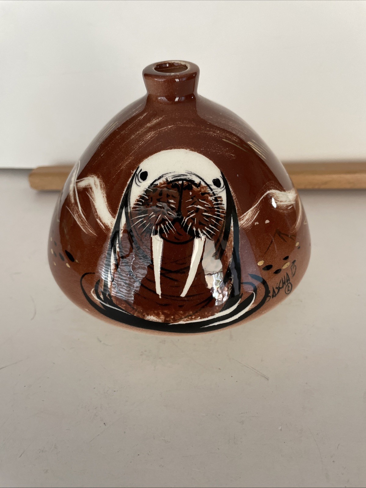 Vintage Sascha Brastoff California Chimney Ashtray Incense Burner Painted Walrus Vintage Sascha Brastoff California Chimney Ashtray Incense Burner Painted Walrus