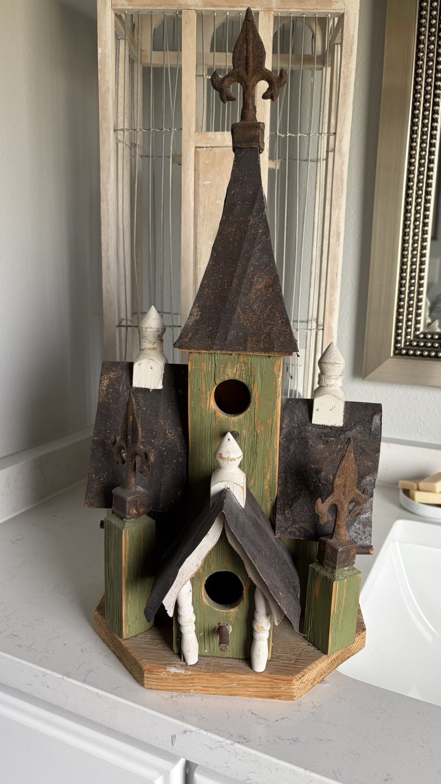 Beautiful Vintage Victorian Wooden Birdcage/Bird House, Cage, Mansion - 19”x 10” Beautiful Vintage Victorian Wooden Birdcage/Bird House, Cage, Mansion - 19”x 10”