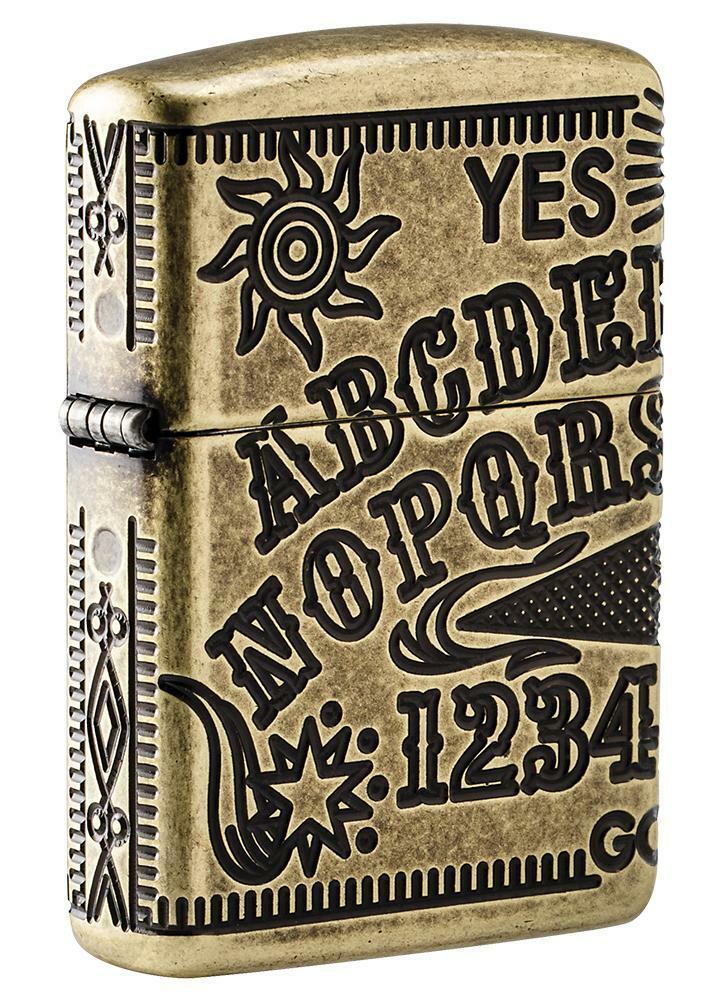 Zippo Armor Windproof Deep Carved Ouija Board Lighter 49001, New In Box Zippo Armor Windproof Deep Carved Ouija Board Lighter 49001, New In Box