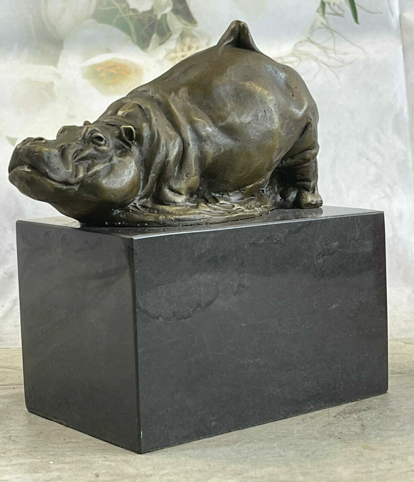 Genuine Bronze Hippo Sculpture: Hippopotamus Mother by Miguel Lopez (Milo) Sale